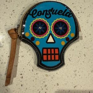Consuela Blue Sugar Skull Coin Pouch